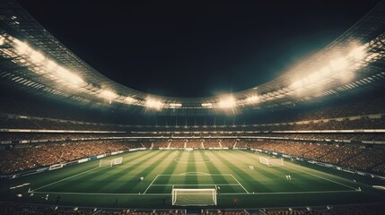 Fototapeta na wymiar Vintage football stadium. Concept of excitement and energy. Generative AI