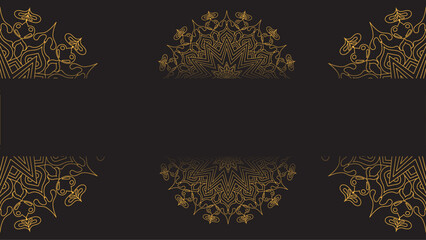 Abstract mandala graphic design and watercolor digital art painting for ancient geometric concept background