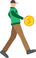 Man Carrying Coin