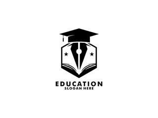 Education logo design template, suitable for academy,  School, Graduation, Learning, Writer and other