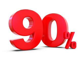 Red Number 90 Percent Discount Off