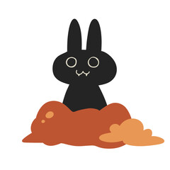 black cat halloween character cute design