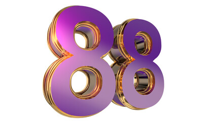 Bold gold purple 3d number design