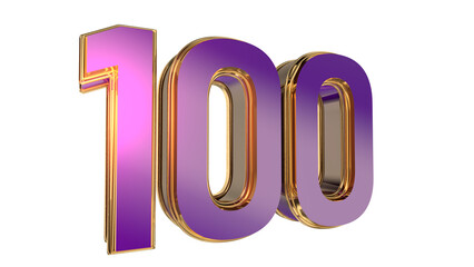 Bold gold purple 3d number design