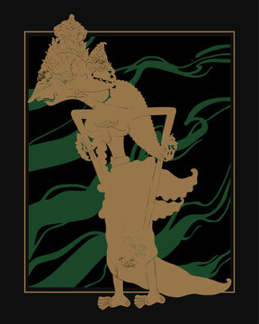 Indonesian wayang rukmini shadow puppet vector