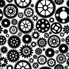 Seamless gear pattern. Vector illustration. Mechanical color pattern