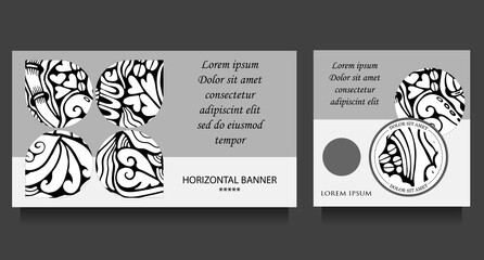 abstract background. cartoon floral doodle banner or card. template for invitation