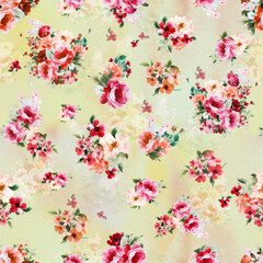 Fototapeta na wymiar Textile floral flower texture patterns for fabric digital print