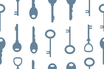 Key icon seamless pattern background. Business flat vector illustration. Vector illustration