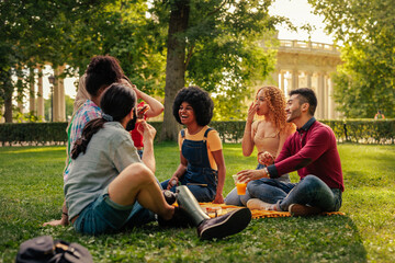 People in park having picnic
