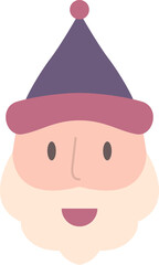 Dwarf flat icon. Face Halloween icon. Face Halloween simple cartoon style. Halloween avatar decorative elements.