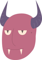 Monster flat icon. Face Halloween icon. Face Halloween simple cartoon style. Halloween avatar decorative elements.