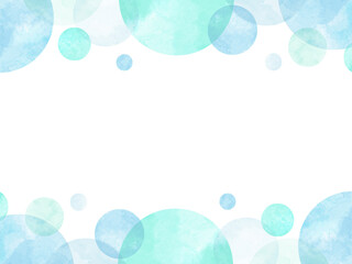 水玉模様の水彩フレーム 