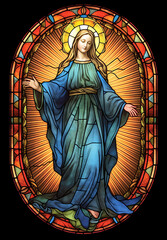 Mary stained glass, AI generated