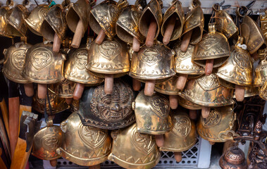 Traditional cowbells sold in Malioboro Street, Yogyakarta, Indonesia