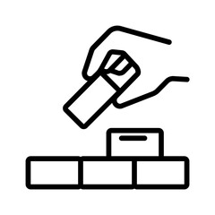 Black line icon for Built