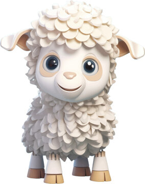 cute sheep in 3d style.
