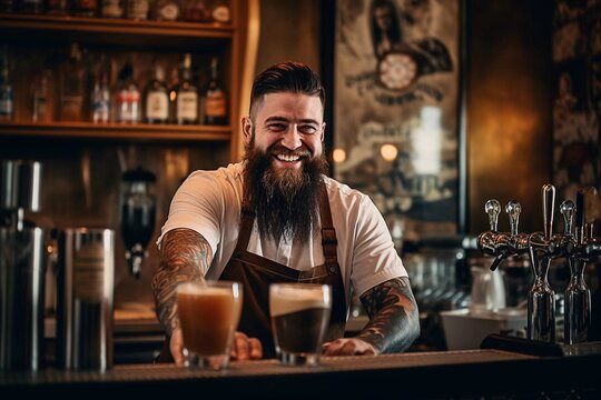 Portrait of a smiling barista in a hip café