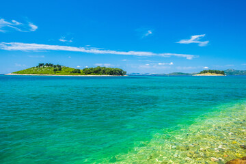 Beautiful islands on Adriatic sea in Croatia, near town of Pakostane