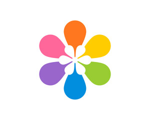 Abstract flower in rainbow color vector logo