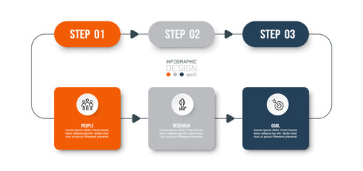 Business concept infographic template with chart.