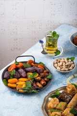 Ramadan iftar traditional desserts baklava and dates