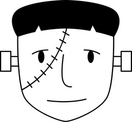 Frankenstein glyph icon. Face Halloween icon. Face Halloween simple cartoon style. Halloween avatar decorative elements.