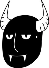 Monster glyph icon. Face Halloween icon. Face Halloween simple cartoon style. Halloween avatar decorative elements.
