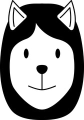 Dog glyph icon. Face Halloween icon. Face Halloween simple cartoon style. Halloween avatar decorative elements.