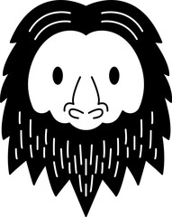 Yeti glyph icon. Face Halloween icon. Face Halloween simple cartoon style. Halloween avatar decorative elements.