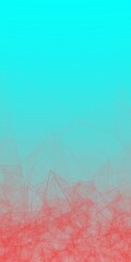 Blue red gradient vertical web banner background. Fantasy abstract technology, engineering and science wallpaper with particles and plexus connected lines. Wireframe 3D illustration and copy space