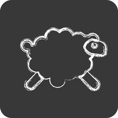 Icon Sheep. related to Eid Al Adha symbol. Chalk Style. simple design editable. simple illustration