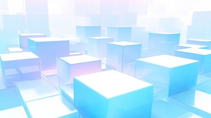 Abstract 3d cube background in blue and pink colors, digitally generated image