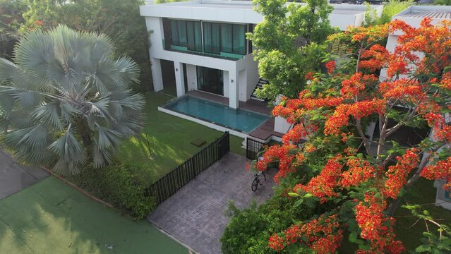 Aerial view of a villa complex in Hua Hin, Thailand