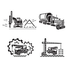 Obraz premium A set of vector logos of industry and transport.