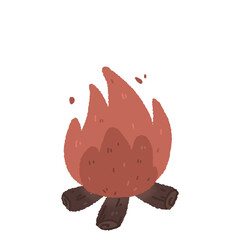 bonfire cute cartoon design camping