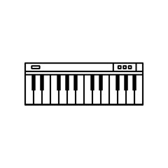 Synthesizer Piano Outline Icon Vector Illustration