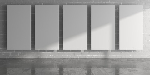 Gallery room with blank pictures