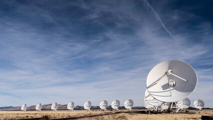 Signals from the Sky: 4K Close-Up of the Impressive Satellite Antenna Array at the Very Large Array...