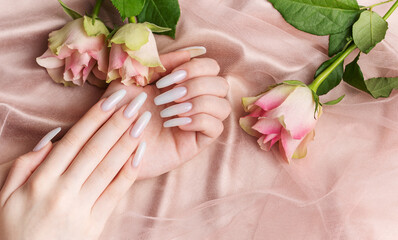 Stylish trendy female manicure.