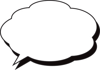 雲形吹き出し　影付き　枠のみ
