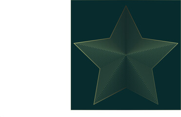 Stars in one. Vector Golden Stipes star isolated on greenish background with object clipping path.  Star retro punk design element. star for web design.