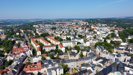 view of the city plauen,saxony