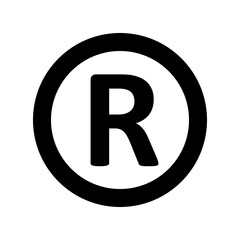 Registered trademark symbol, Trademark ™, Registered ® and Copyright © Symbols Sign isolated on white background.