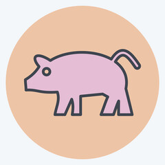 Icon Pig. related to Domestic Animals symbol. simple design editable. simple illustration