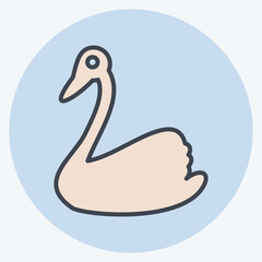Icon Swan. related to Domestic Animals symbol. simple design editable. simple illustration