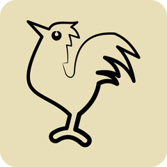 Icon Rooster. related to Domestic Animals symbol. glyph style. simple design editable. simple illustration