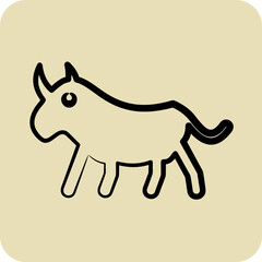 Icon Rhinoceros. related to Domestic Animals symbol. glyph style. simple design editable. simple illustration