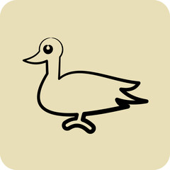 Icon Duck. related to Domestic Animals symbol. glyph style. simple design editable. simple illustration