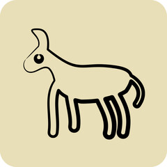 Icon Donkey. related to Domestic Animals symbol. glyph style. simple design editable. simple illustration